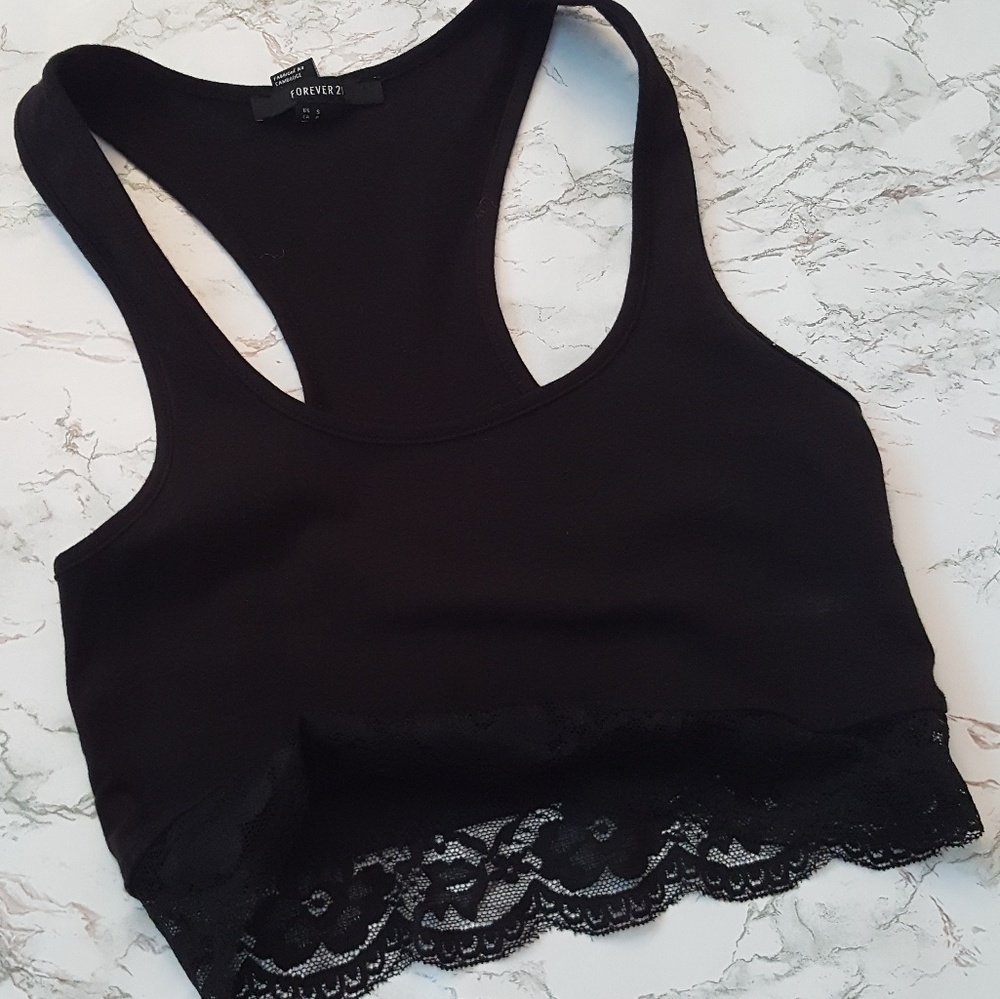 Racerback Lace Trim Brallete Top